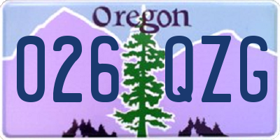 OR license plate 026QZG