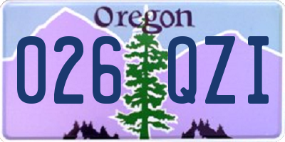 OR license plate 026QZI