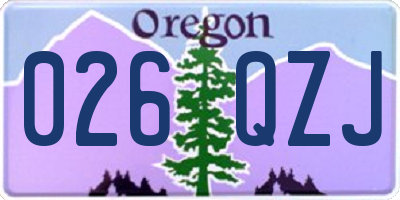 OR license plate 026QZJ