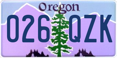 OR license plate 026QZK