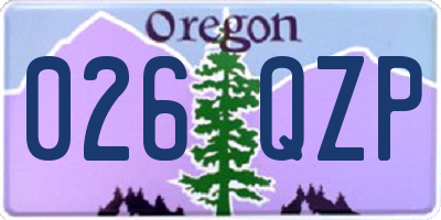 OR license plate 026QZP