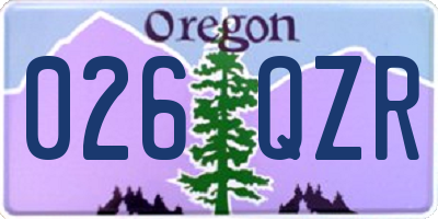 OR license plate 026QZR