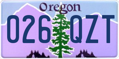 OR license plate 026QZT