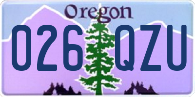 OR license plate 026QZU