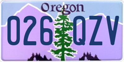 OR license plate 026QZV