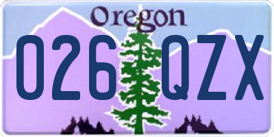 OR license plate 026QZX
