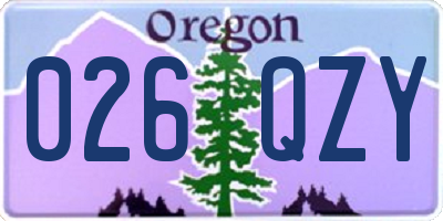 OR license plate 026QZY