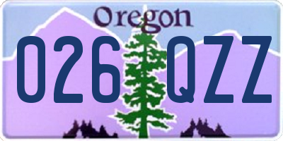 OR license plate 026QZZ