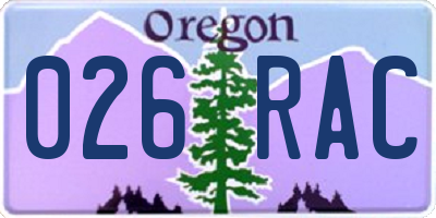 OR license plate 026RAC