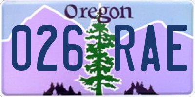 OR license plate 026RAE