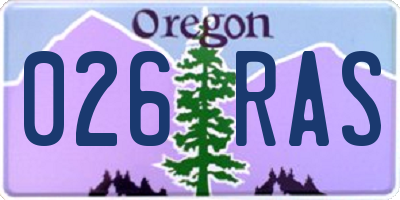 OR license plate 026RAS