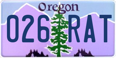 OR license plate 026RAT
