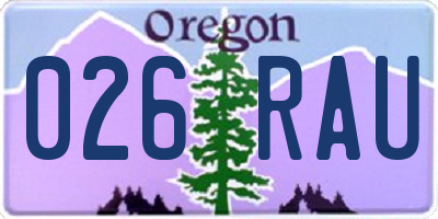 OR license plate 026RAU