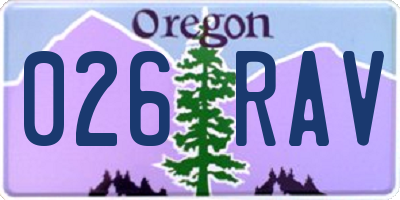 OR license plate 026RAV