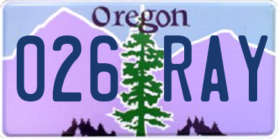 OR license plate 026RAY