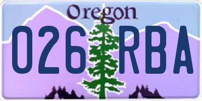 OR license plate 026RBA