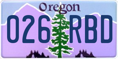 OR license plate 026RBD