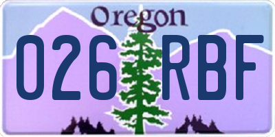 OR license plate 026RBF