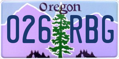 OR license plate 026RBG
