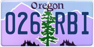 OR license plate 026RBI