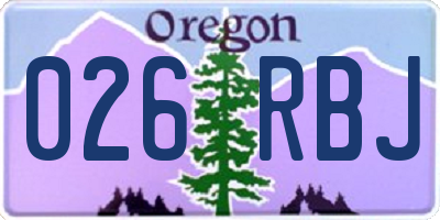 OR license plate 026RBJ