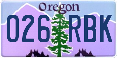 OR license plate 026RBK