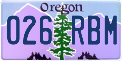 OR license plate 026RBM