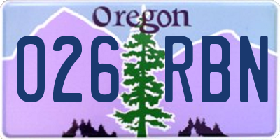 OR license plate 026RBN