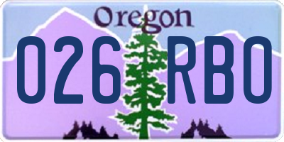 OR license plate 026RBO