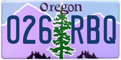 OR license plate 026RBQ
