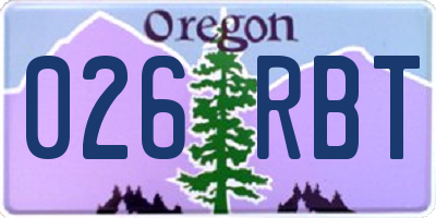OR license plate 026RBT