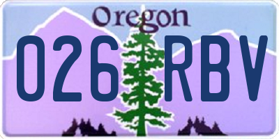 OR license plate 026RBV