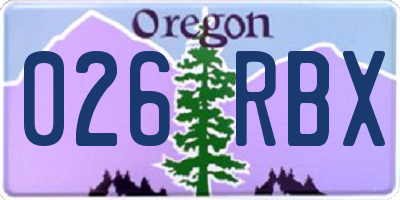 OR license plate 026RBX