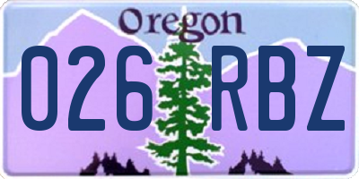 OR license plate 026RBZ