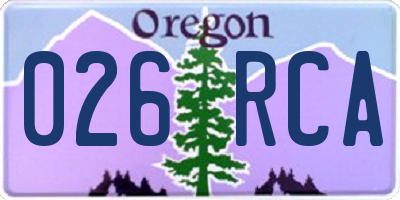 OR license plate 026RCA