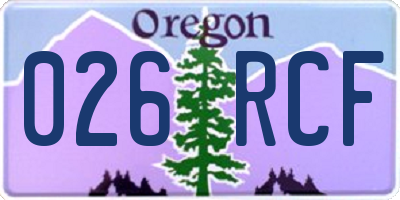 OR license plate 026RCF