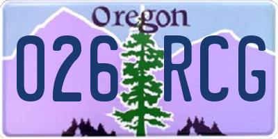 OR license plate 026RCG