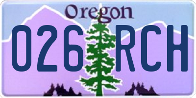 OR license plate 026RCH