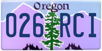 OR license plate 026RCI