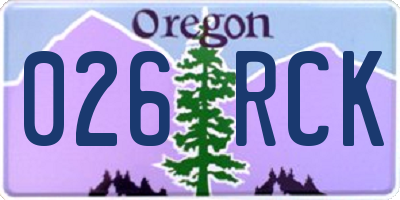 OR license plate 026RCK
