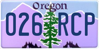 OR license plate 026RCP