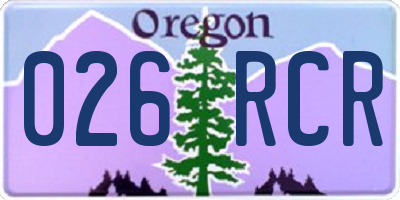 OR license plate 026RCR