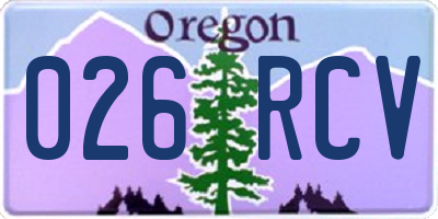 OR license plate 026RCV