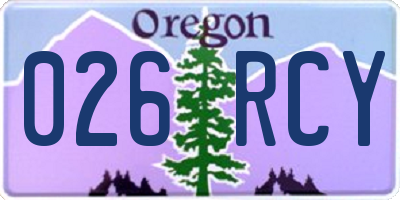 OR license plate 026RCY