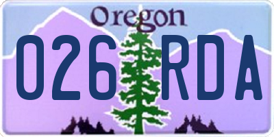 OR license plate 026RDA