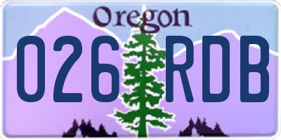 OR license plate 026RDB