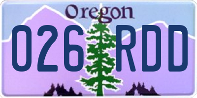 OR license plate 026RDD