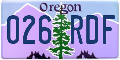 OR license plate 026RDF