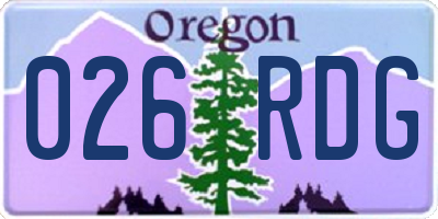 OR license plate 026RDG