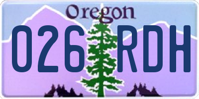 OR license plate 026RDH